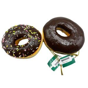 Kurt Adler sweet scoops chocolate 1 sprinkle donut ornaments set of 2 READ NEW